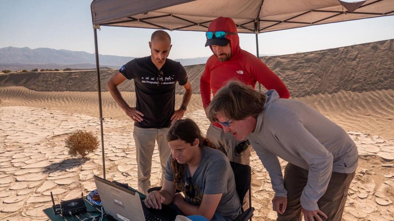 Nasa researchers work in Death Valley in California in the US