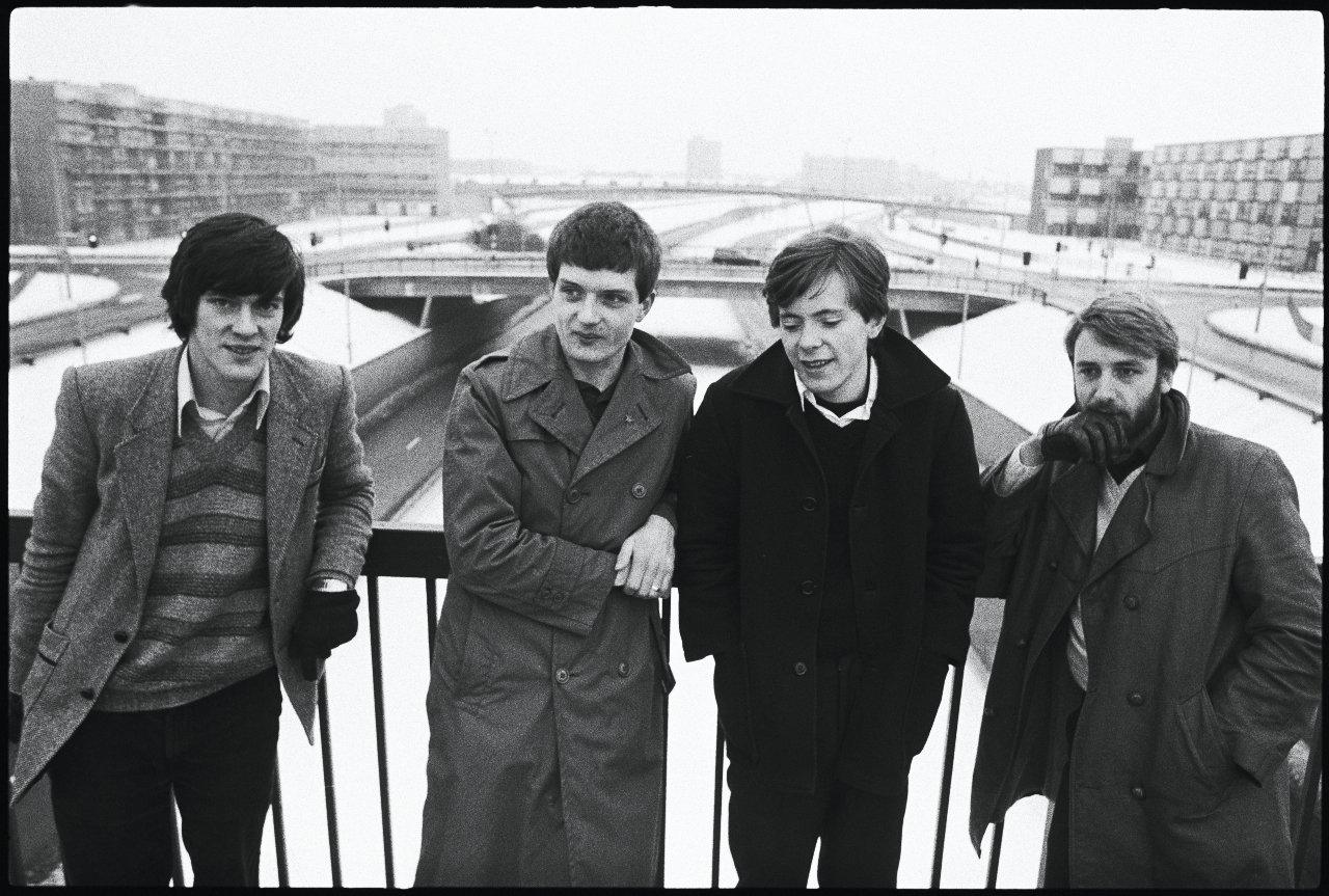 Joy Division on Epping bridge, Princess Parkway in Hulme, Manchester