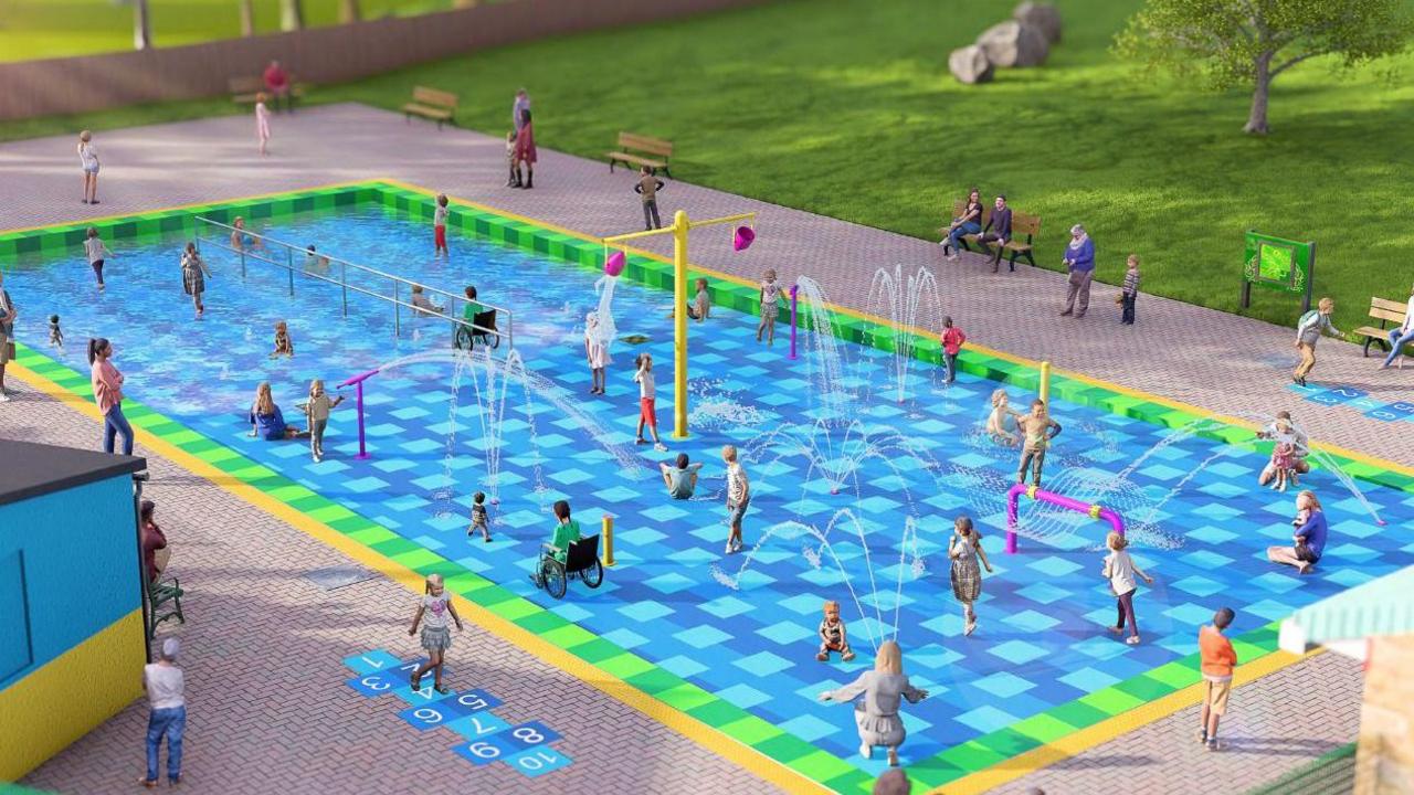 Artist impression of the splash park