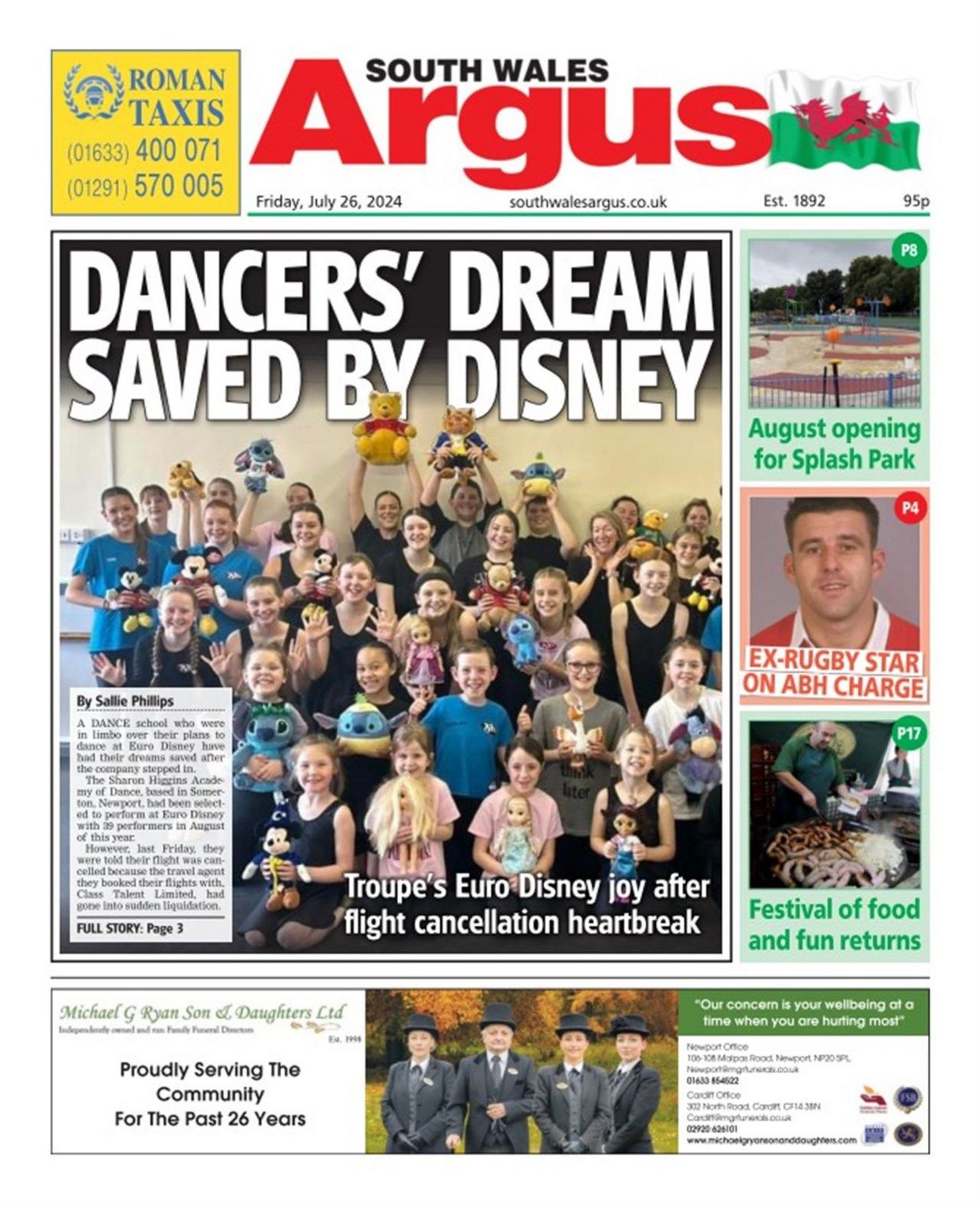 South Wales Argus front page