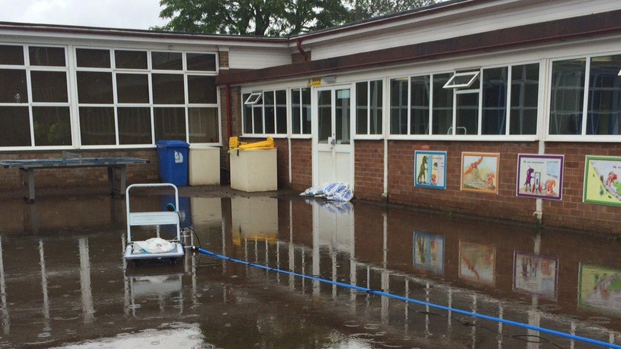 Flooded school