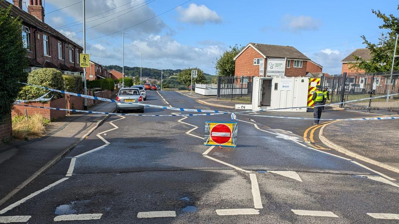 Police at the scene in Heights Drive on Wednesday morning