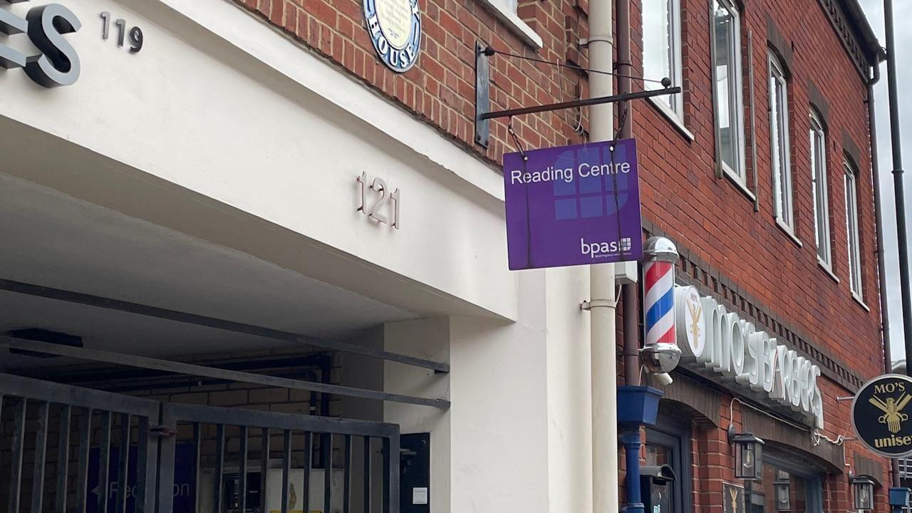 The sign outside the BPAS in London Street, Reading. 