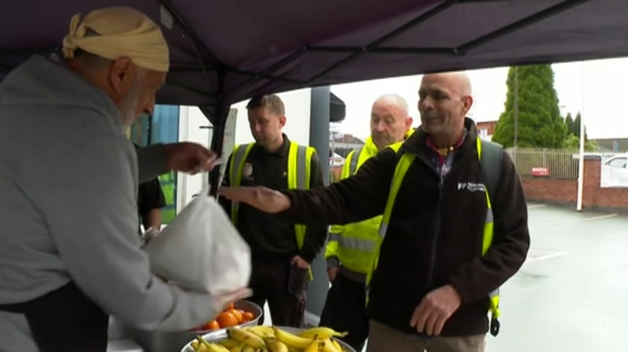 People being given food