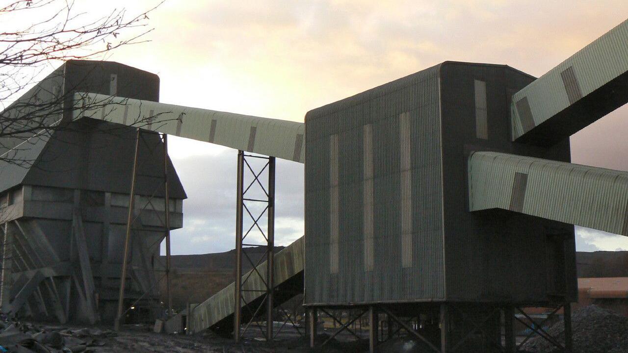 Part of the complex of conveyors attached to the main shaft of Maltby Colliery, pictured in 2009