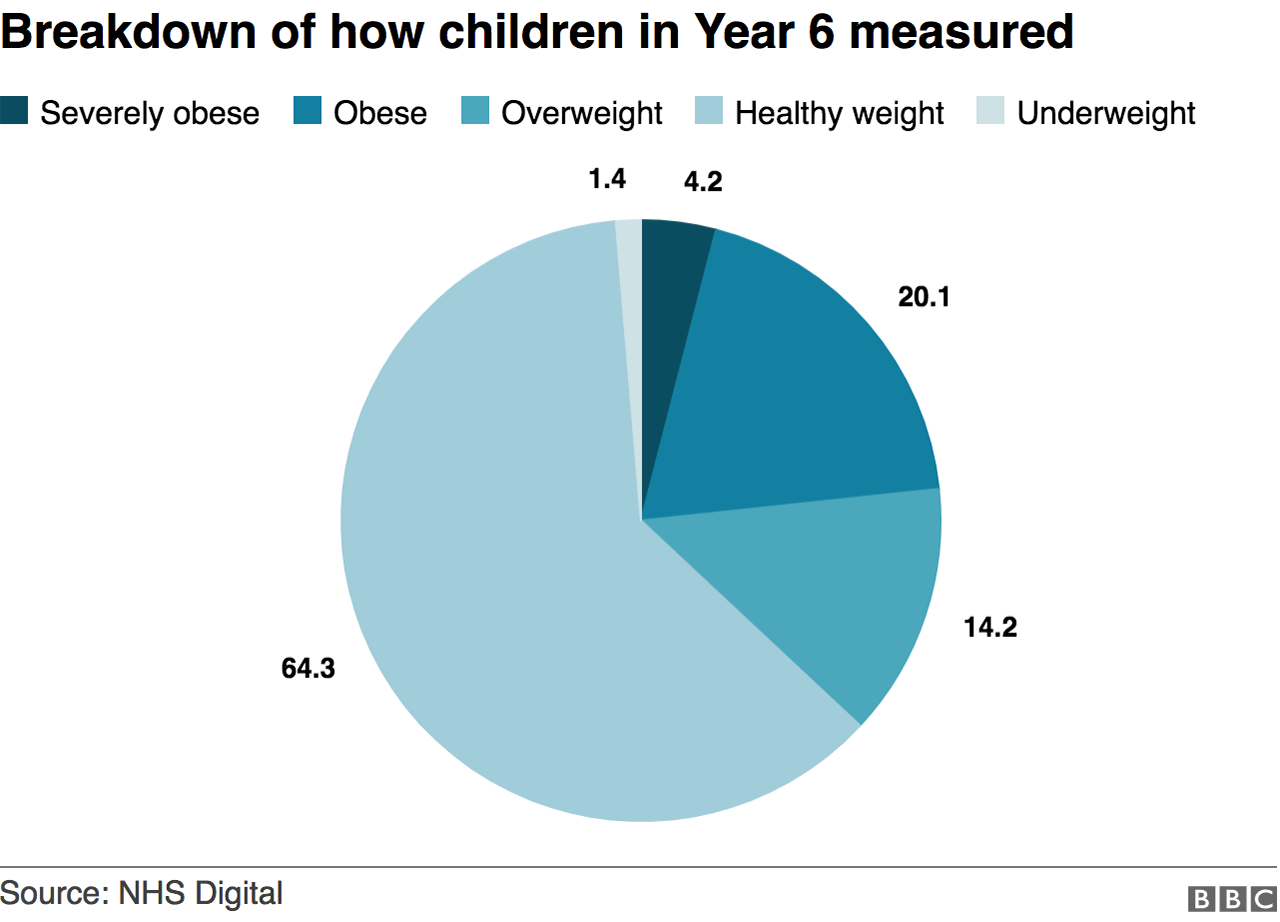 Breakdown of Year 6 children's weights