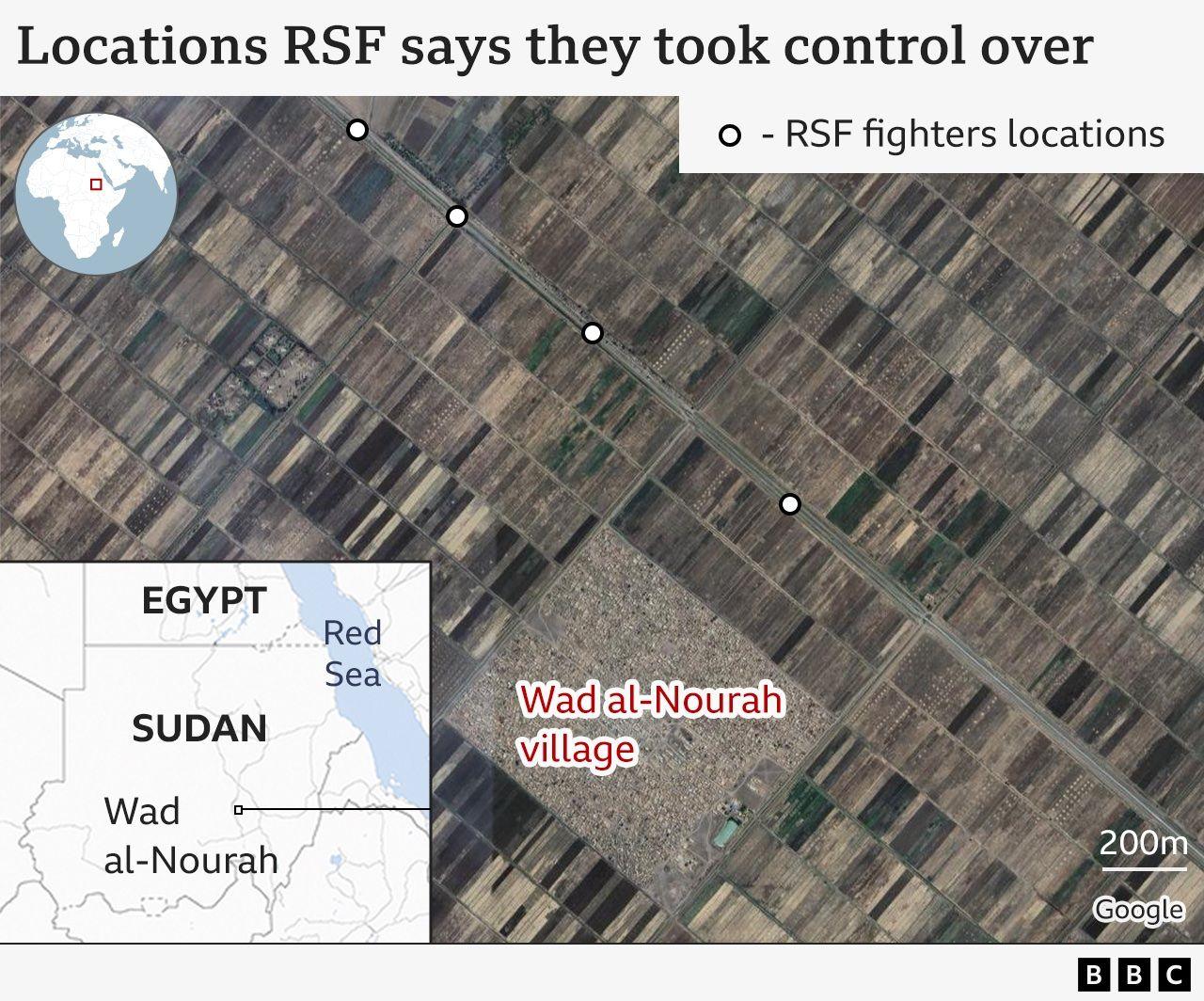 A map showing RSF locations