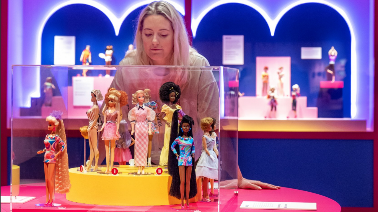 Some of the dolls on display during a preview of in Barbie: The Exhibition at Kelvingrove Art Gallery and Museum in Glasgow.