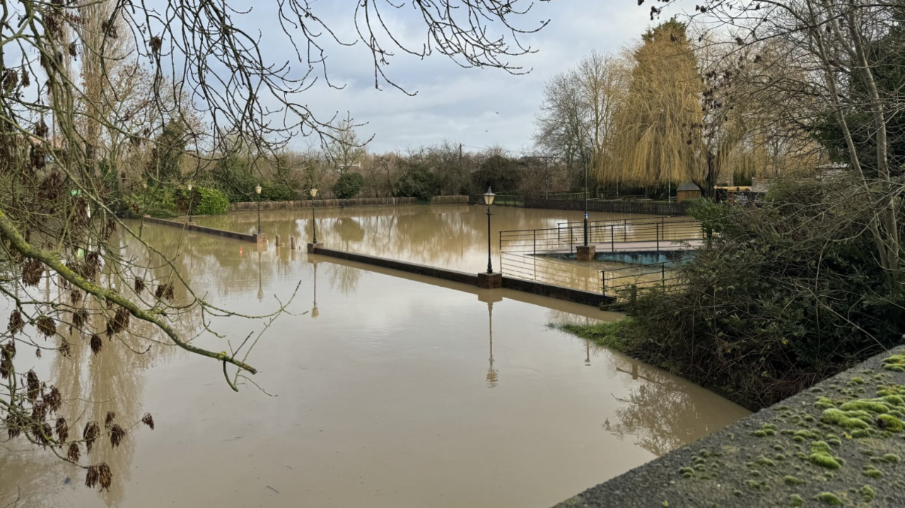 Flooding in Syston caused by Storm Henk in January 2024