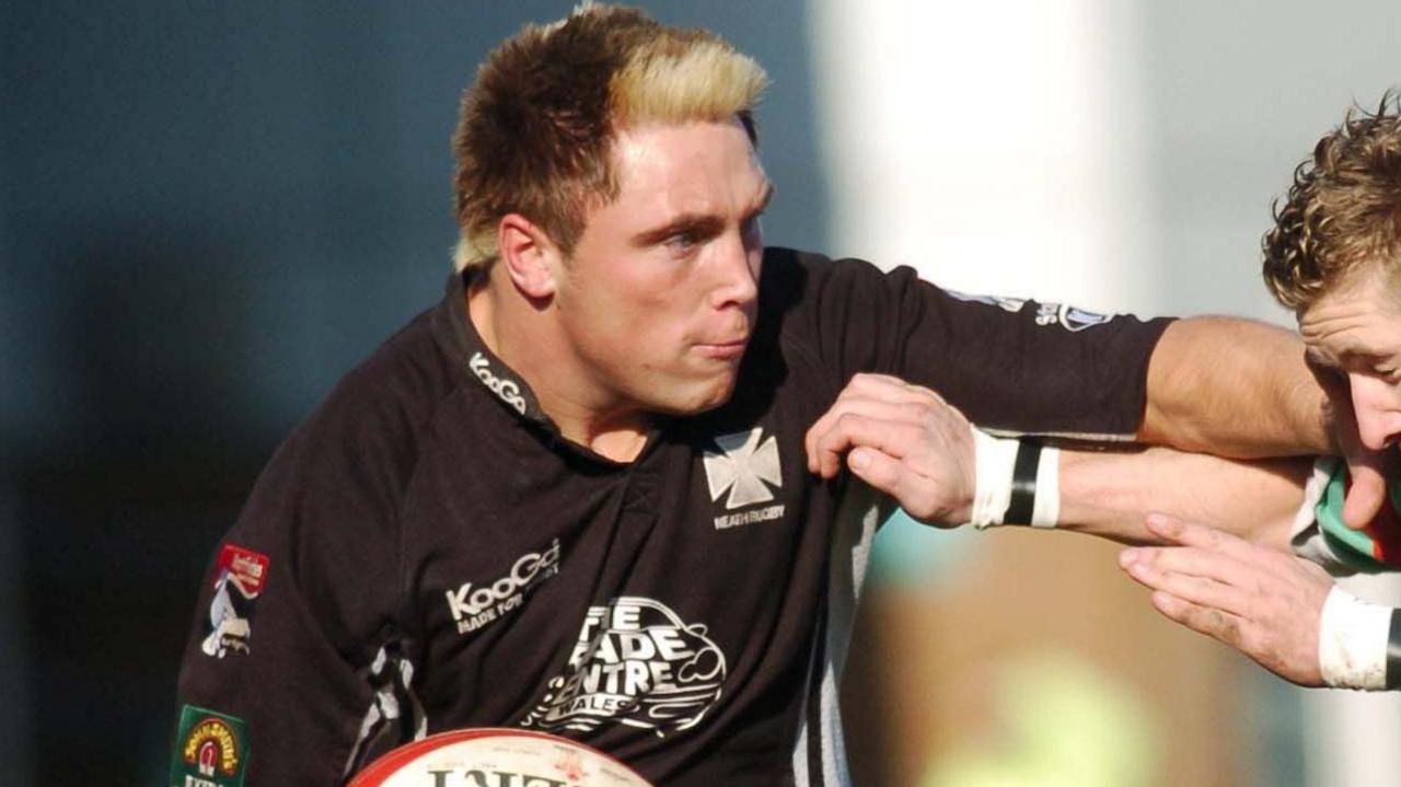 Gerwyn Price in action for Neath RFC