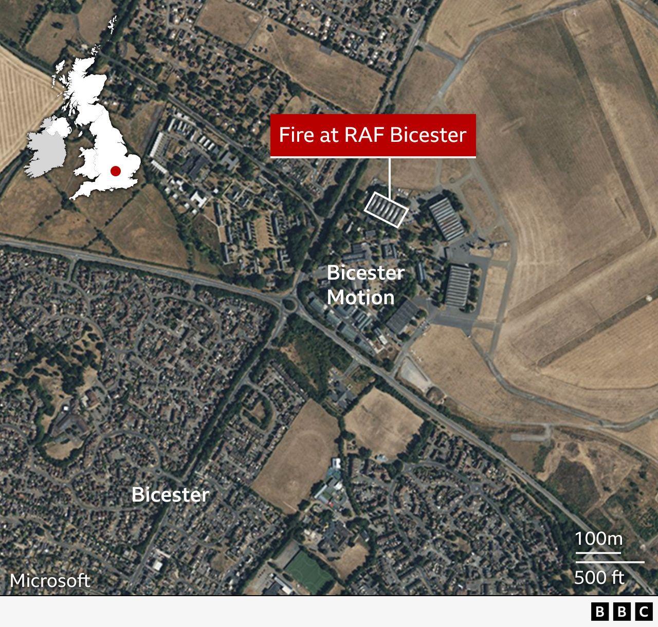 A map showing the exact location of the fire.