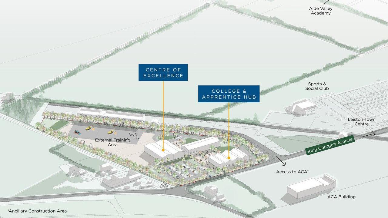 An artist's impression of what Sizewell C's Leiston college, apprenticeship hub and Centre of Excellence could look like