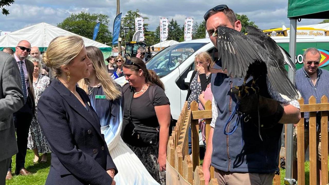 Sophie at the falconry area of the show on Friday