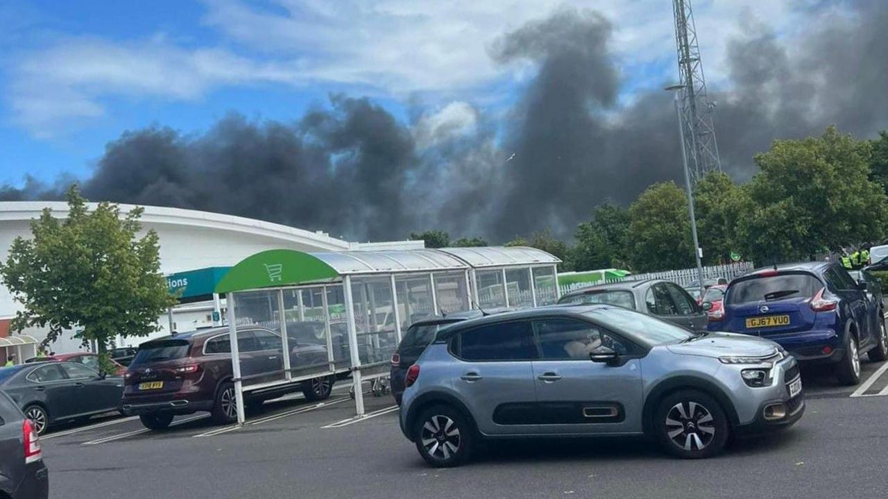 Smoke seen at the Asda car park