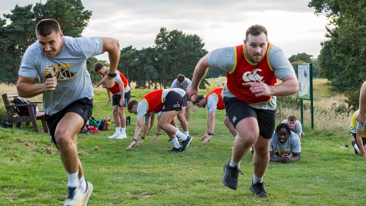 Ampthill rugby players in training