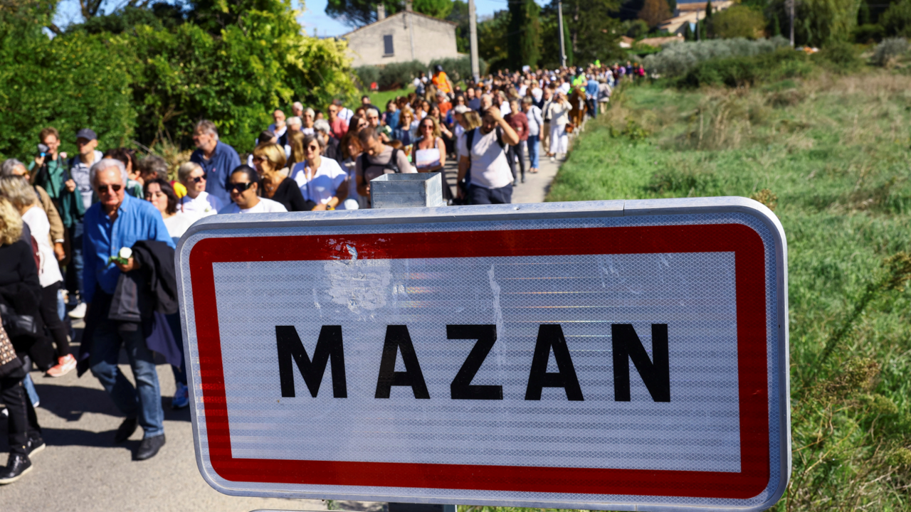 People march through Mazan