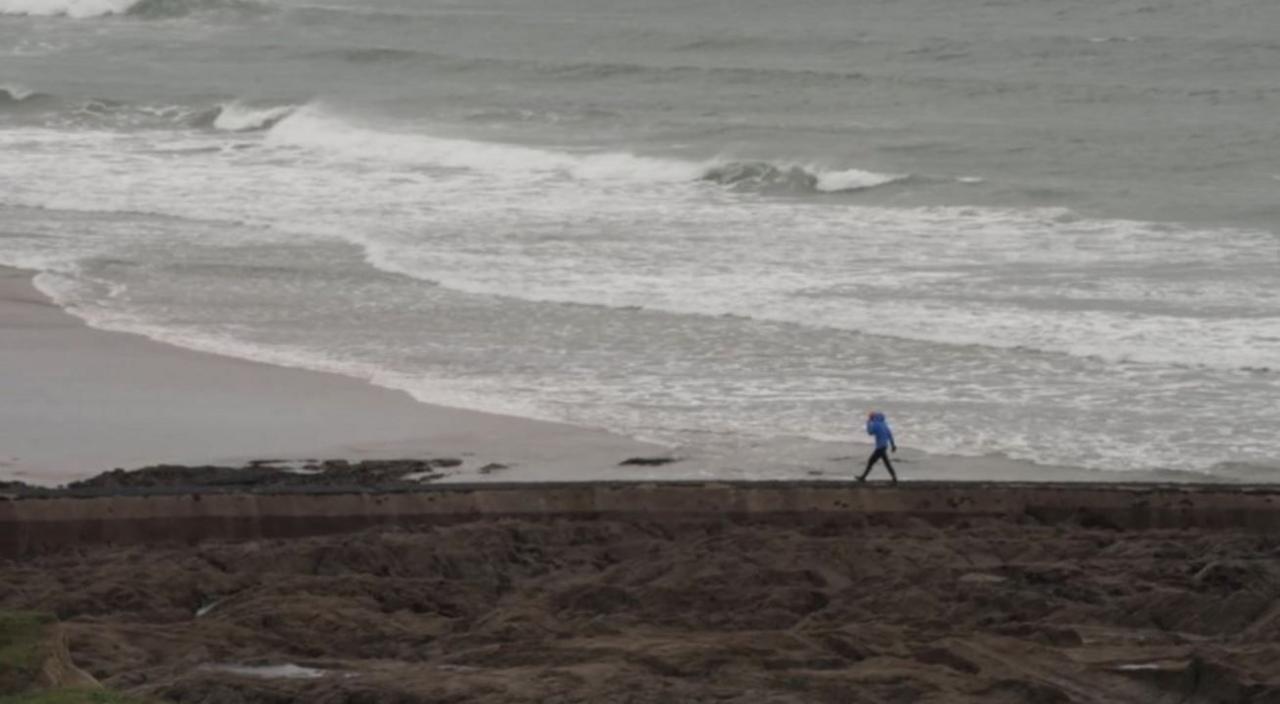 A walker in Woolacombe