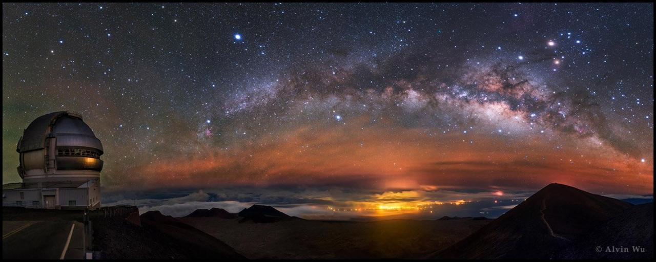 Milky Way was seen at MaunaKea observatory, Hawaii.