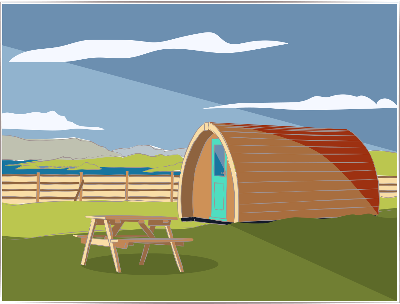 Illustration of a remote cabin