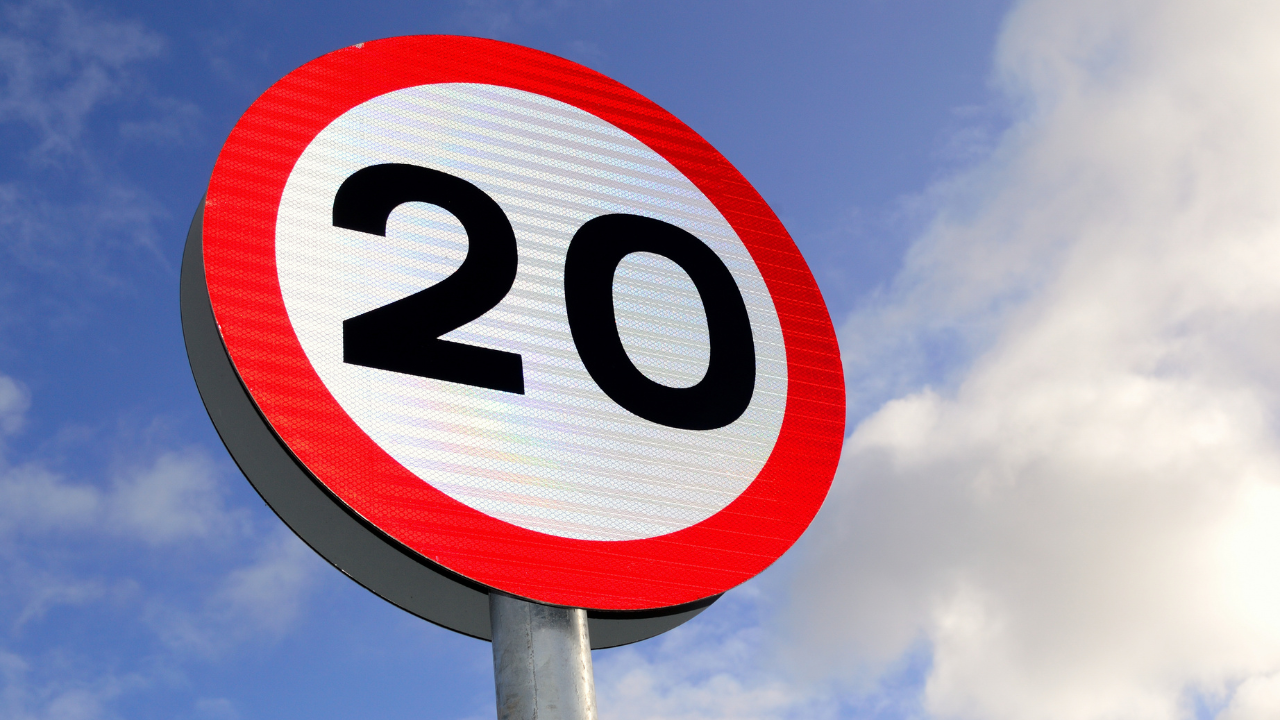 A 20mph road sign