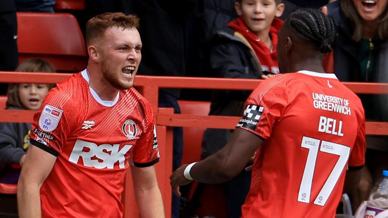 Sonny Carey celebrates the opening goal against Millwall