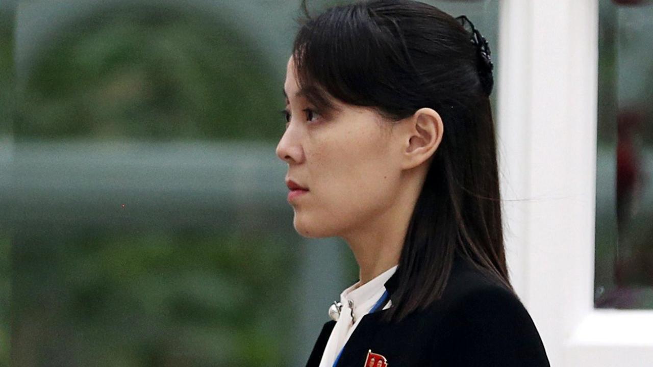 Kim Yo-jong looks on in the garden of the Metropole hotel during the Trump Kim talks, 28 February 2019