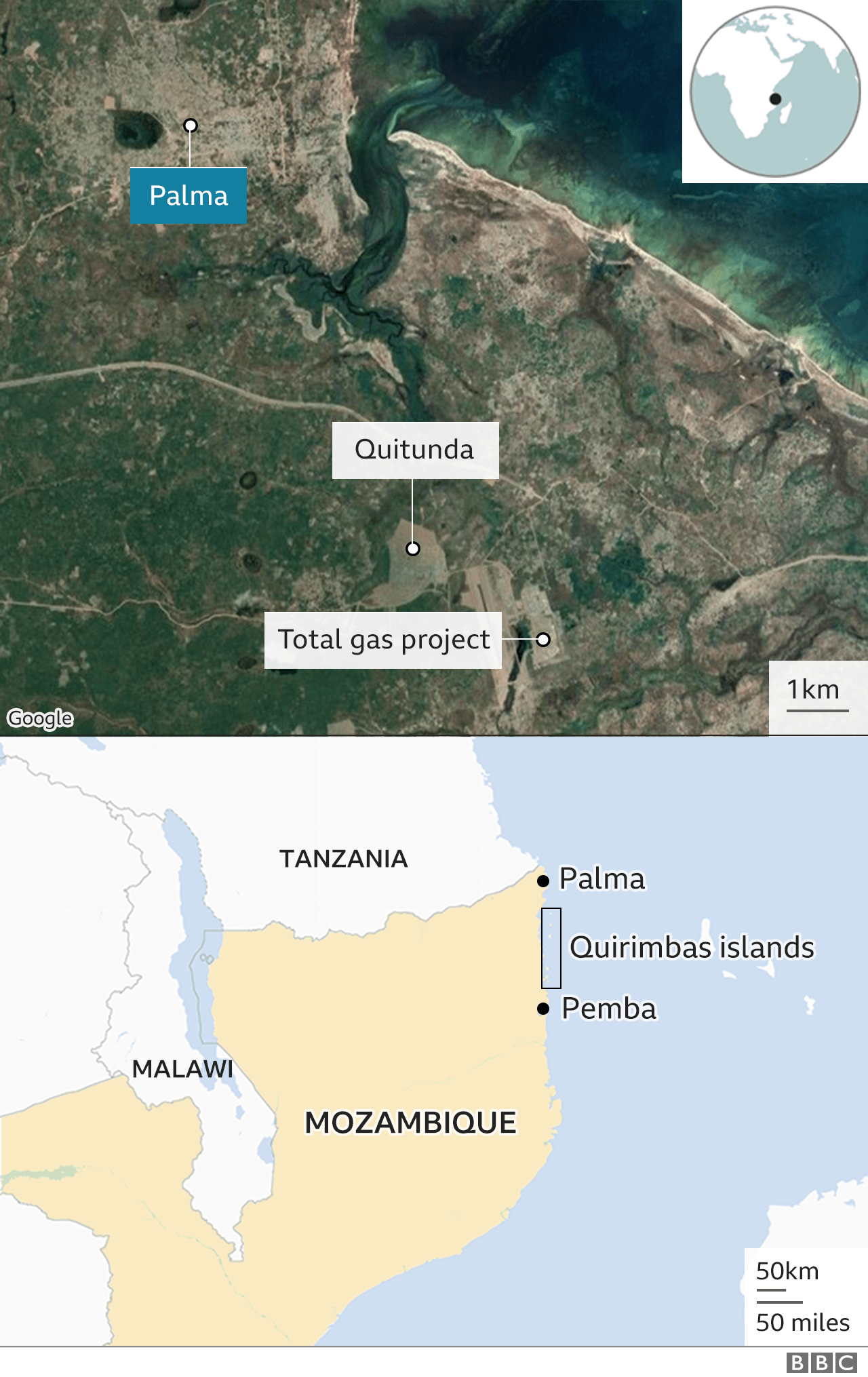 map of Mozambique