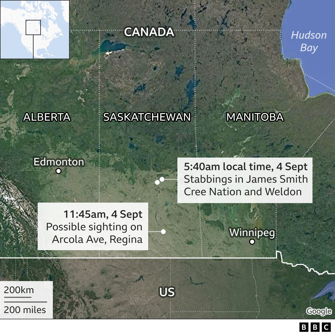 A map of where the shooting took place