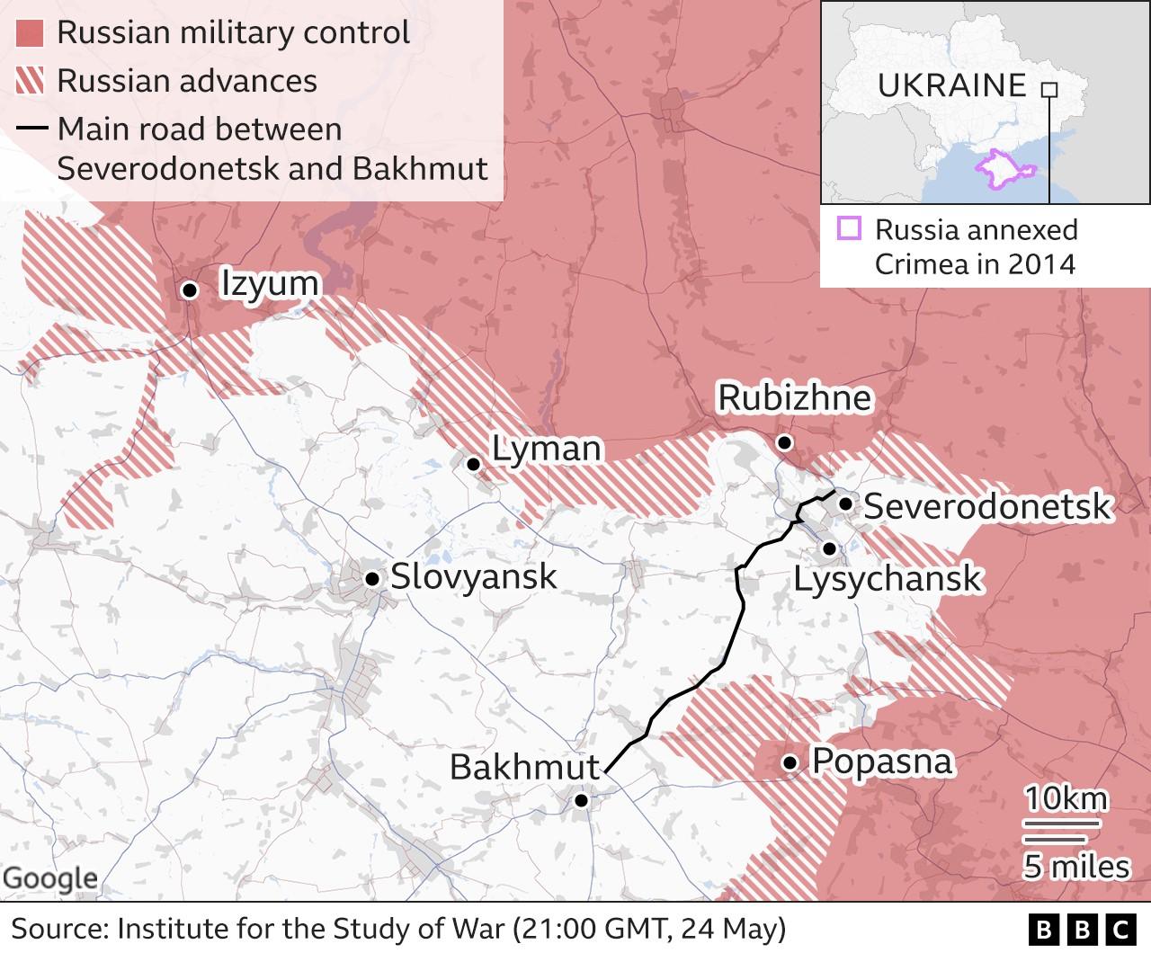 Map of Severodonetsk region