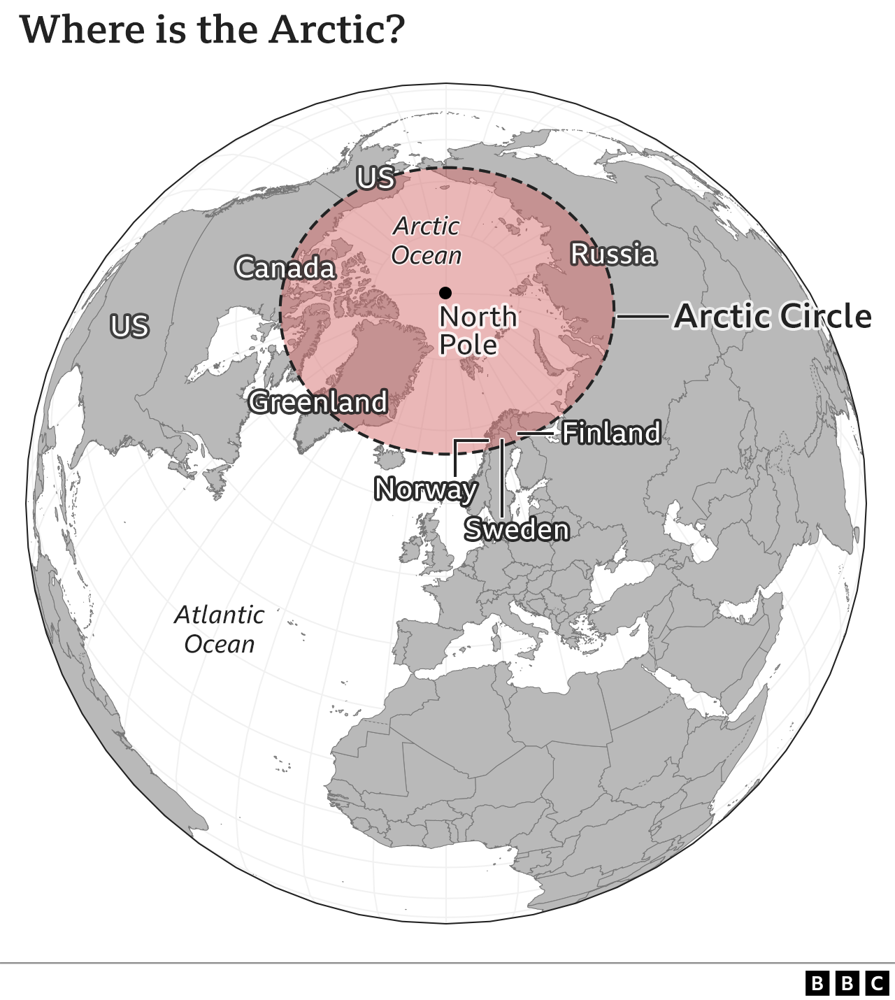 Map of the Arctic Circle