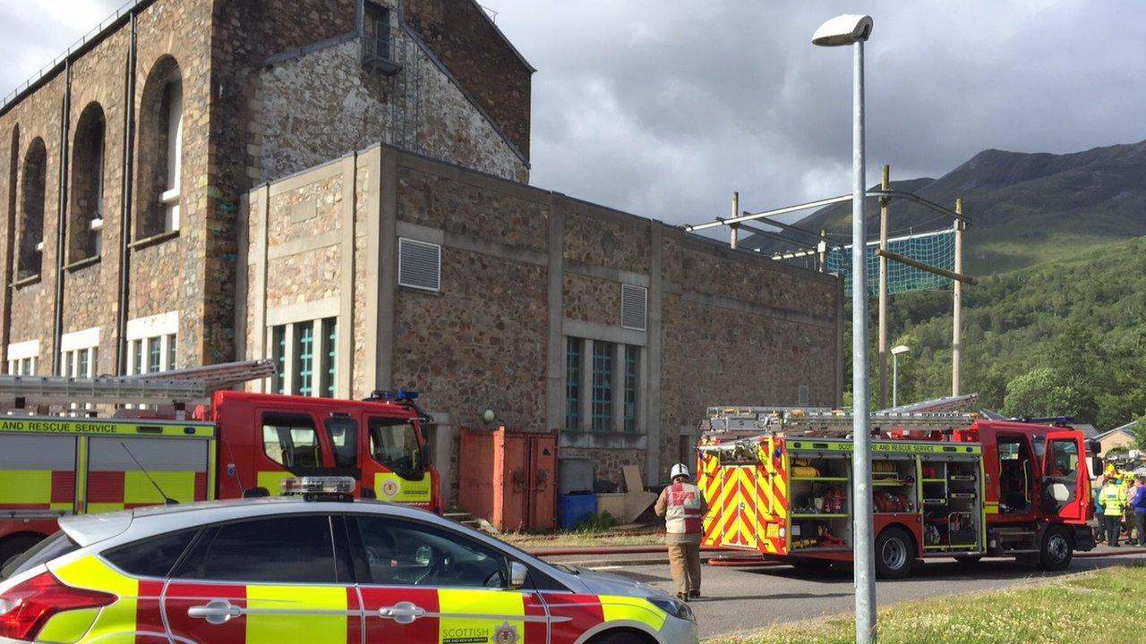 Fire services at Ice Factor Kinlochleven