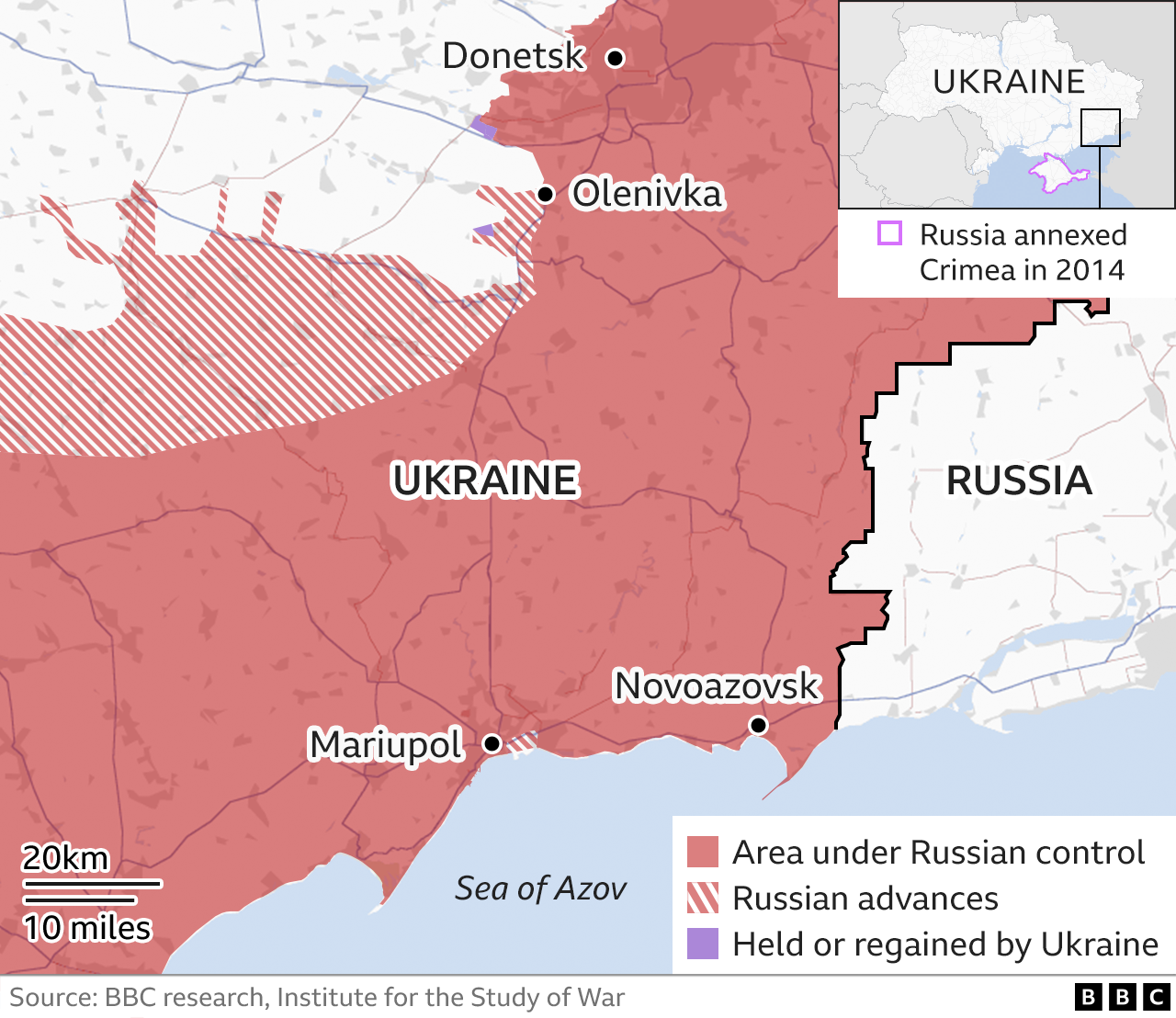 Mariupol map with evacuation destinations 17 May