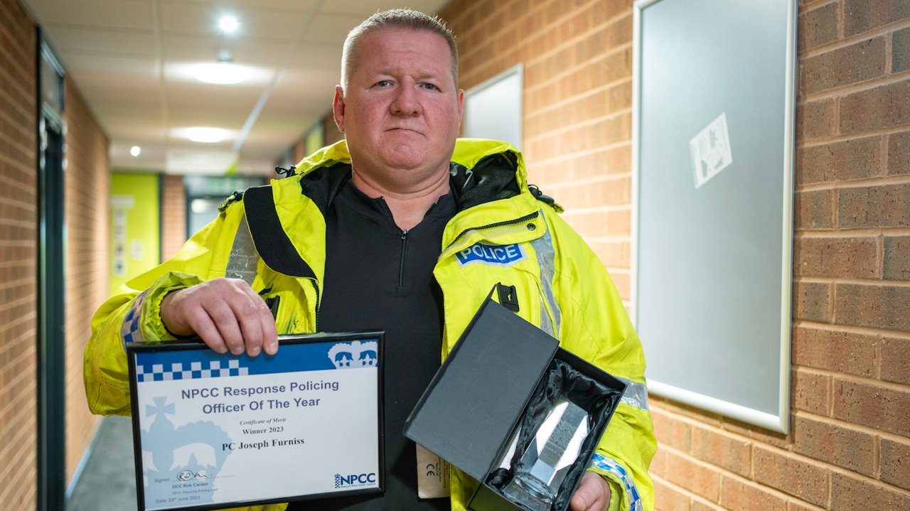 Joe Furniss with his NPCC certificate