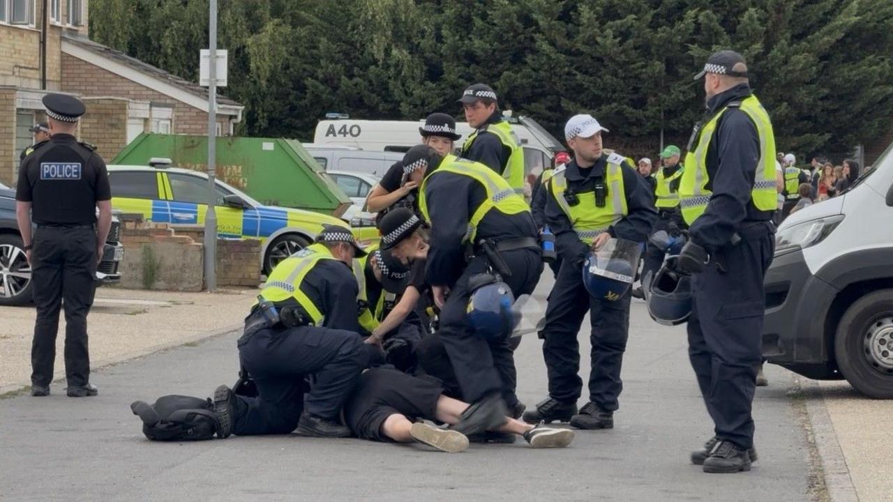 Arrests in Norfolk town as disorder continues for third night — image supplied by BBC News's feed