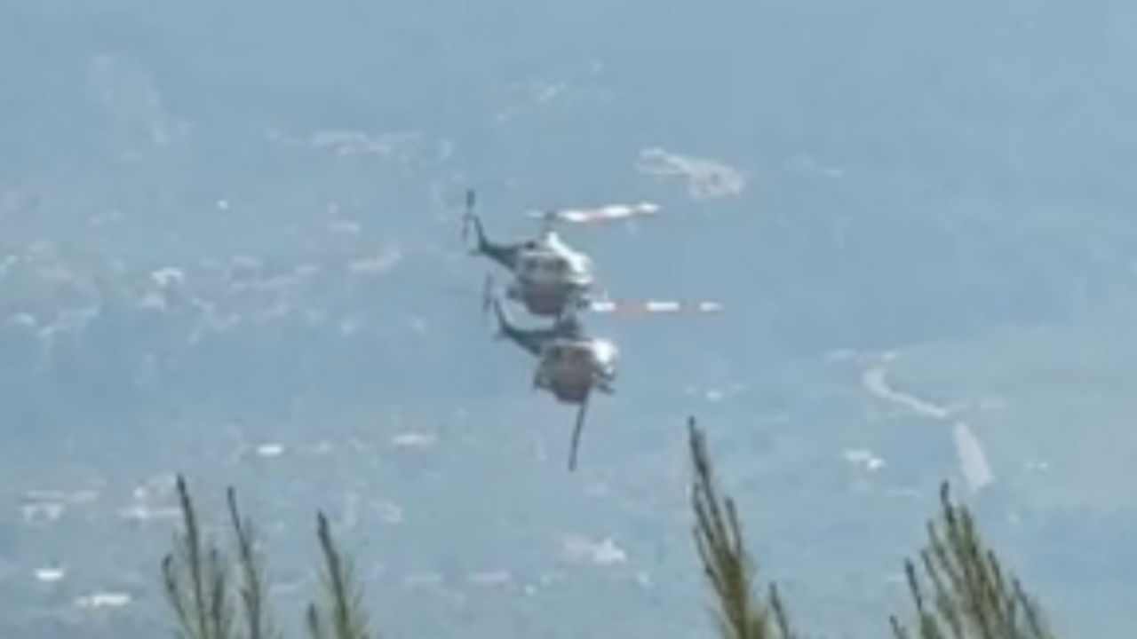 Two crew killed as British pilot survives after firefighting helicopters collide in Greece — image supplied by BBC World's feed