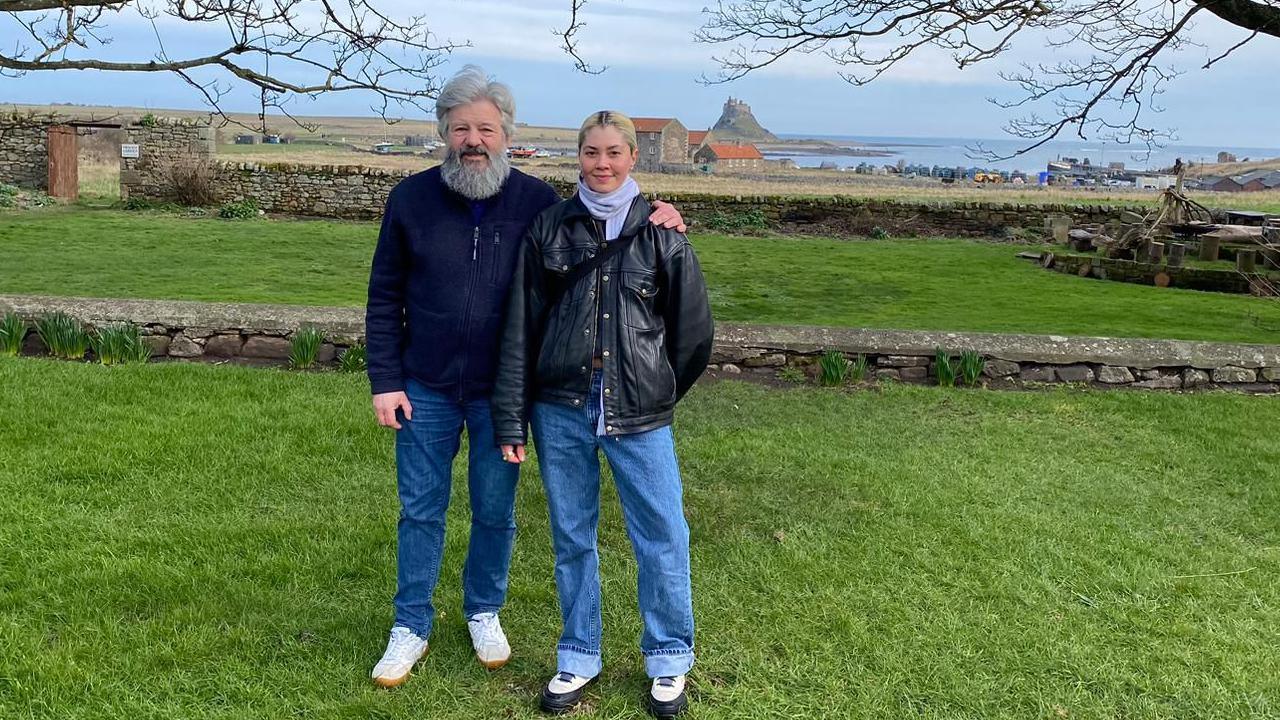 Pete and Nadia Coppola at Holy Island 