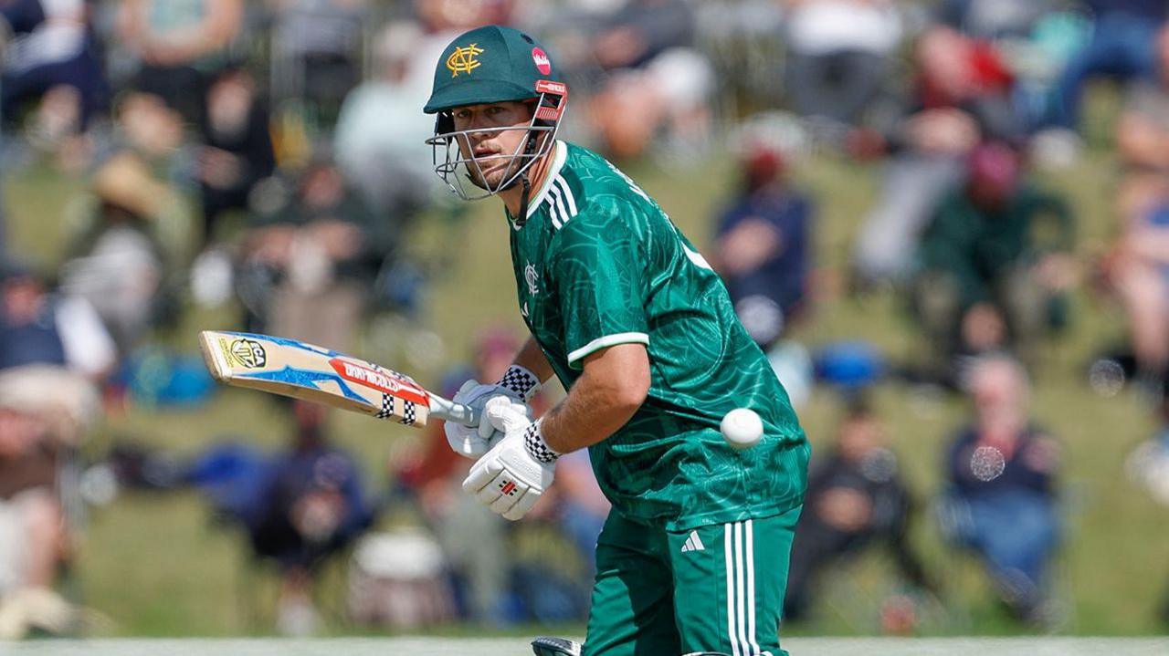 Nottinghamshire's George Munsey plays a shot