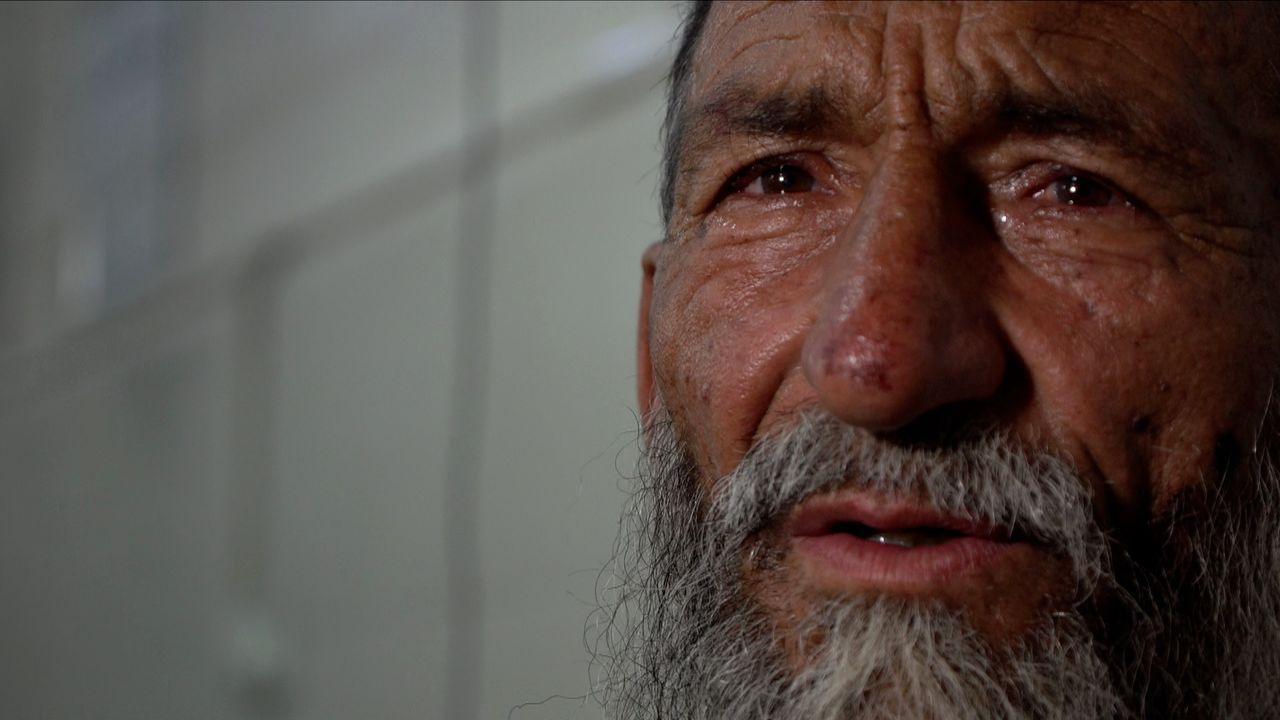 Close up shot of an old man