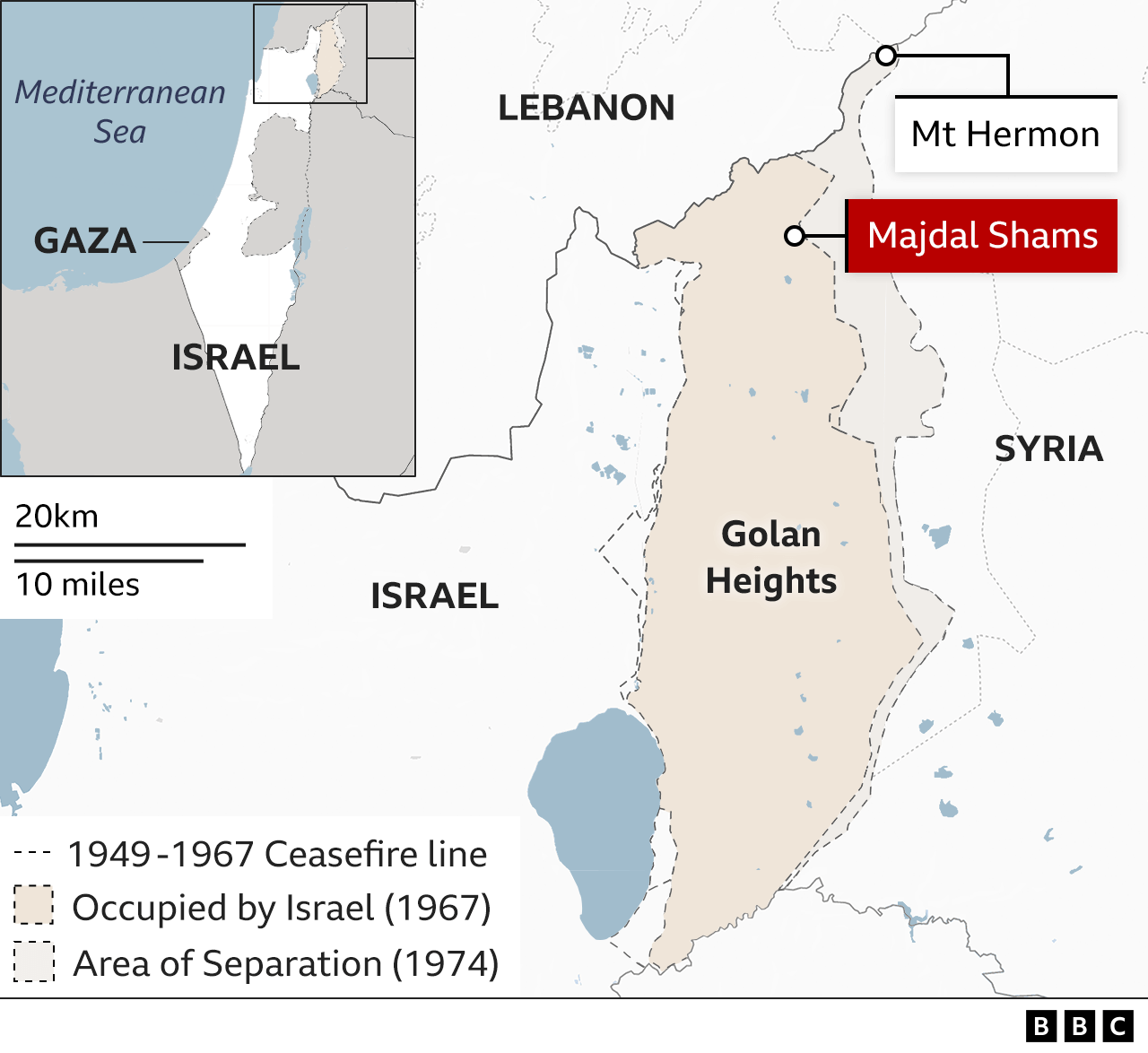 Map of Golan Heights