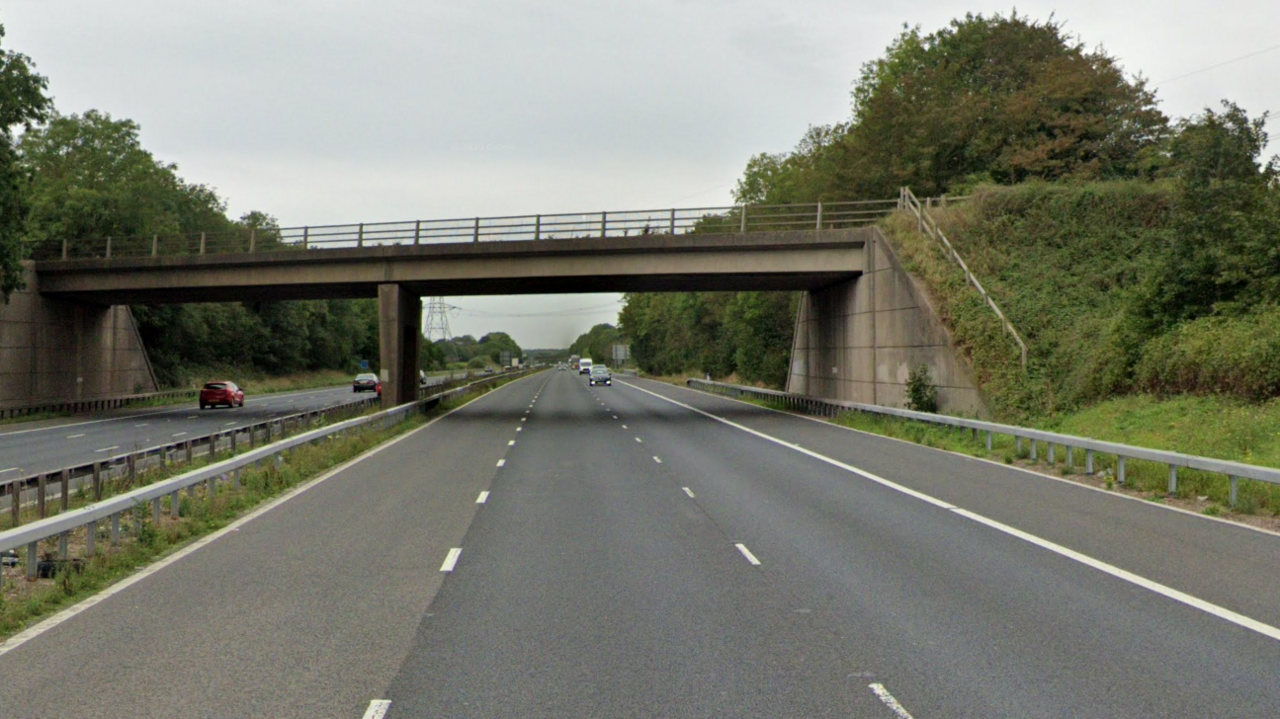 The M69 motorway heading south from Leicester