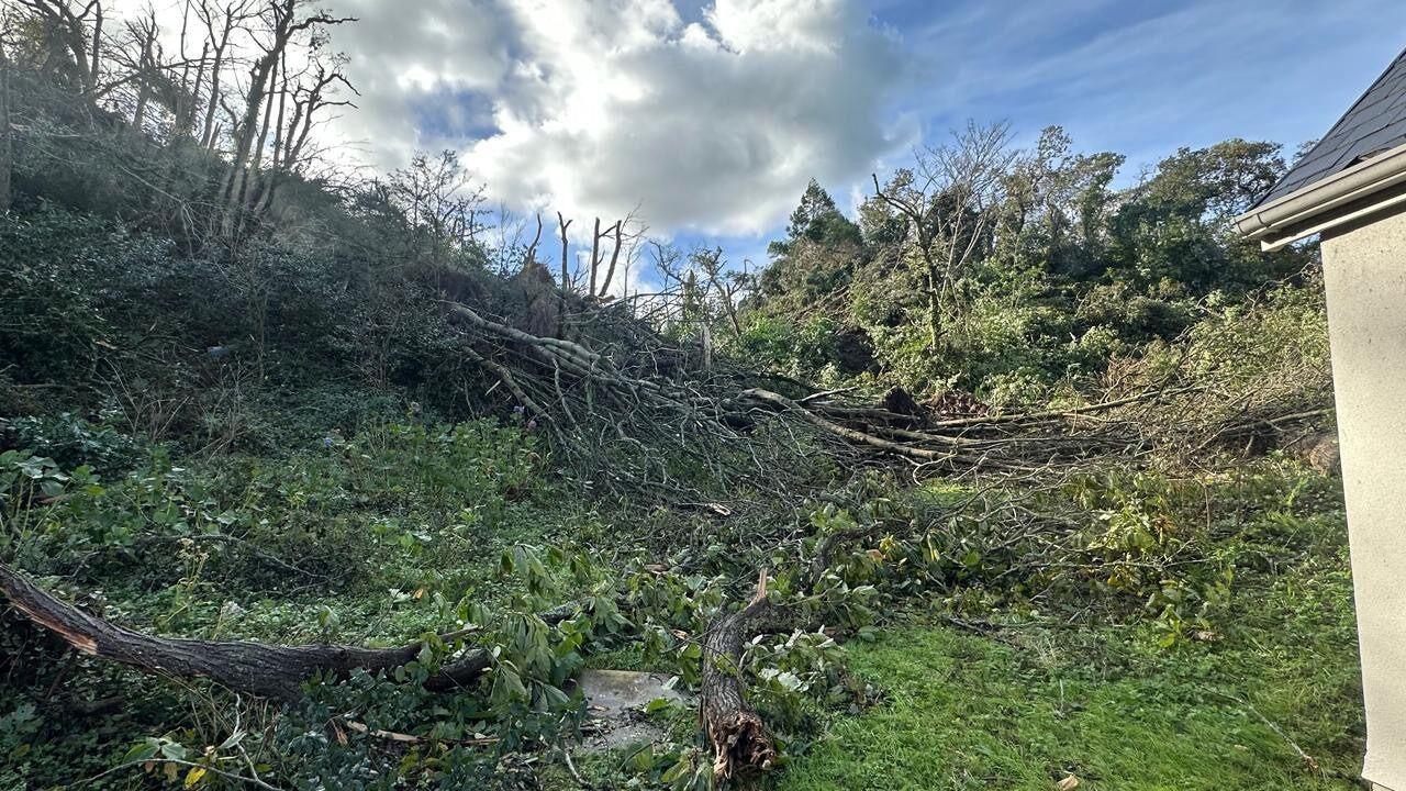 Damage at the Fliquet property in St Martin after Storm Ciaran.