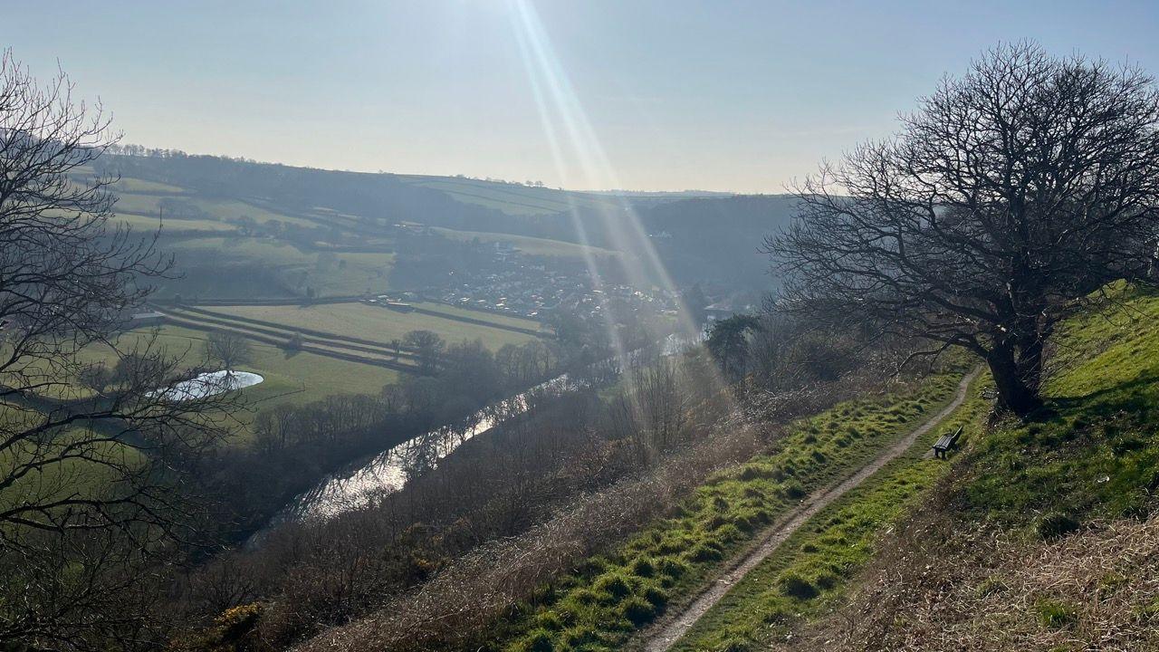 View of the River Torridge and surrounding fields from Torrington