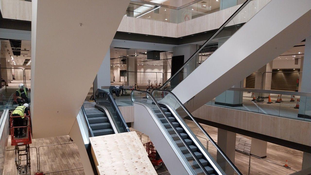 Refurbishment work inside the former john lewis store 