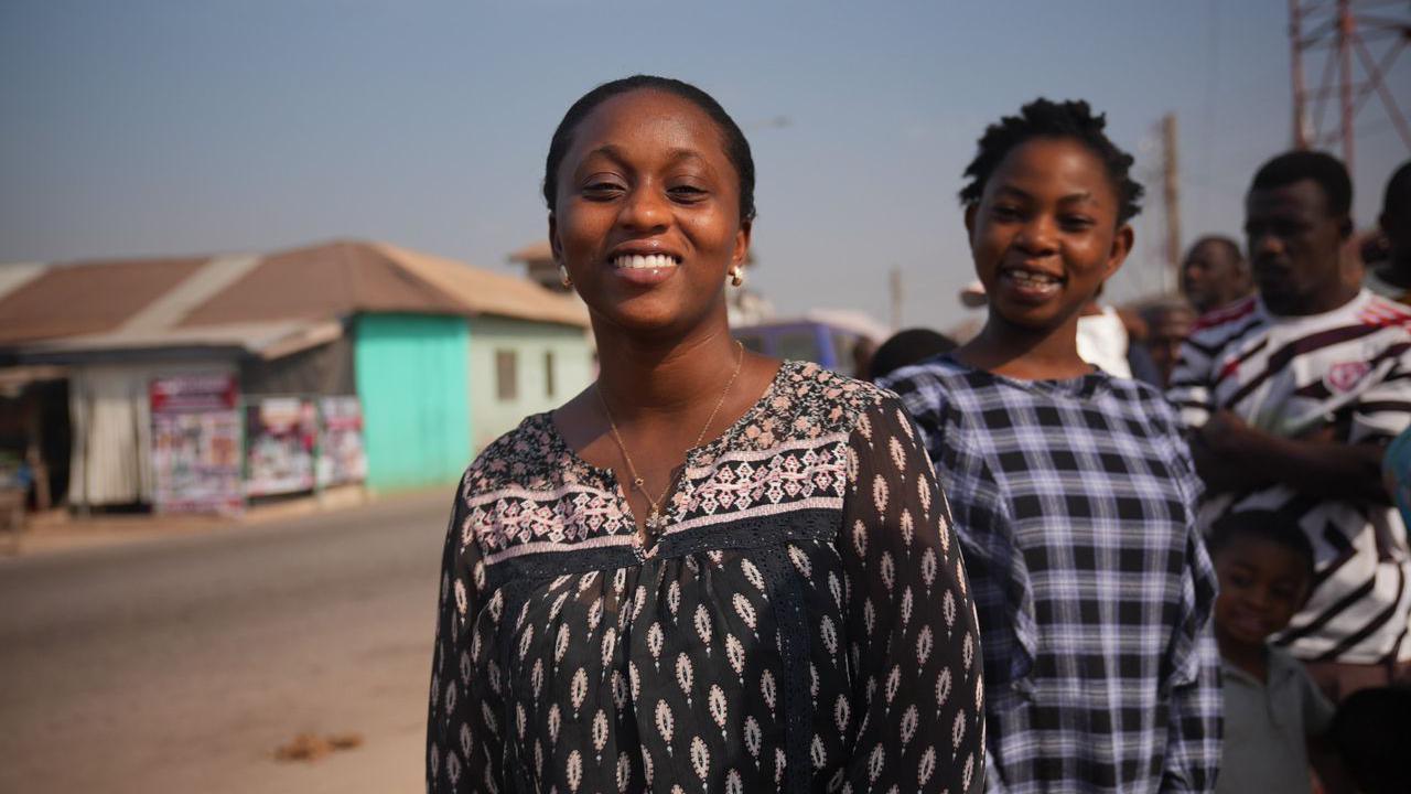 Voter Serwaa Yeboah Joshebeth speaks to the BBC