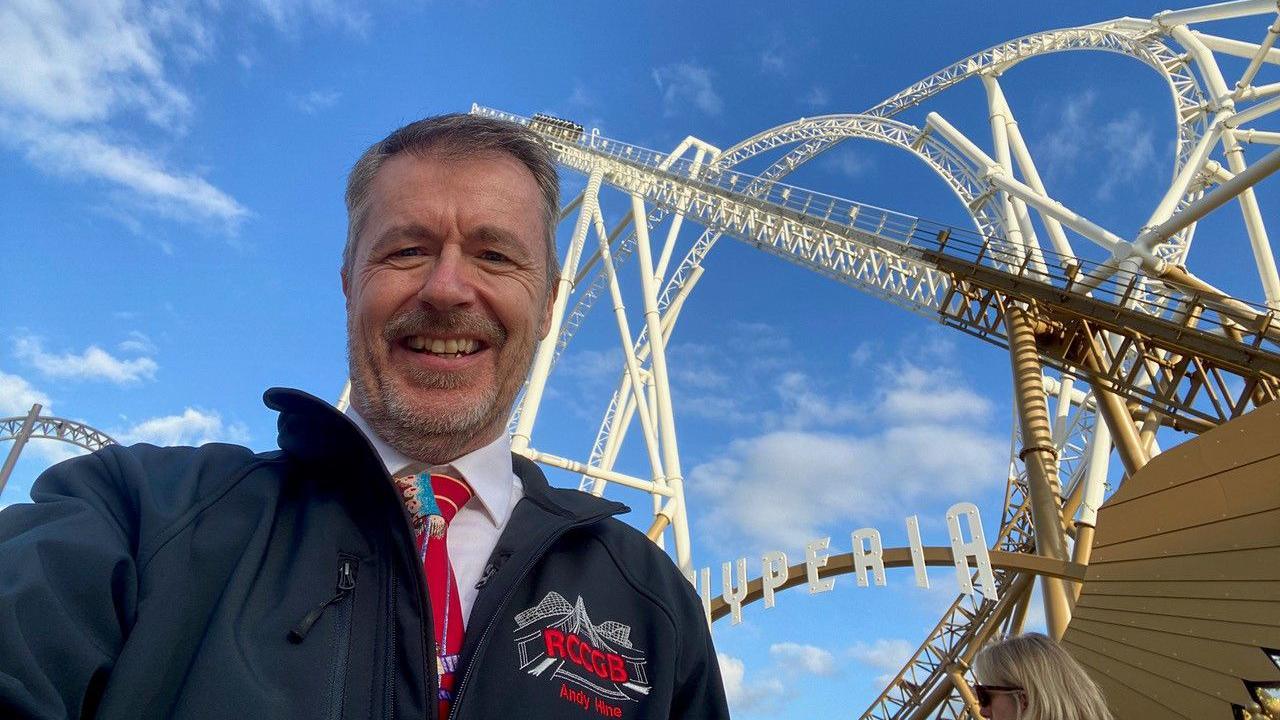 Andy Hine at Thorpe Park last week