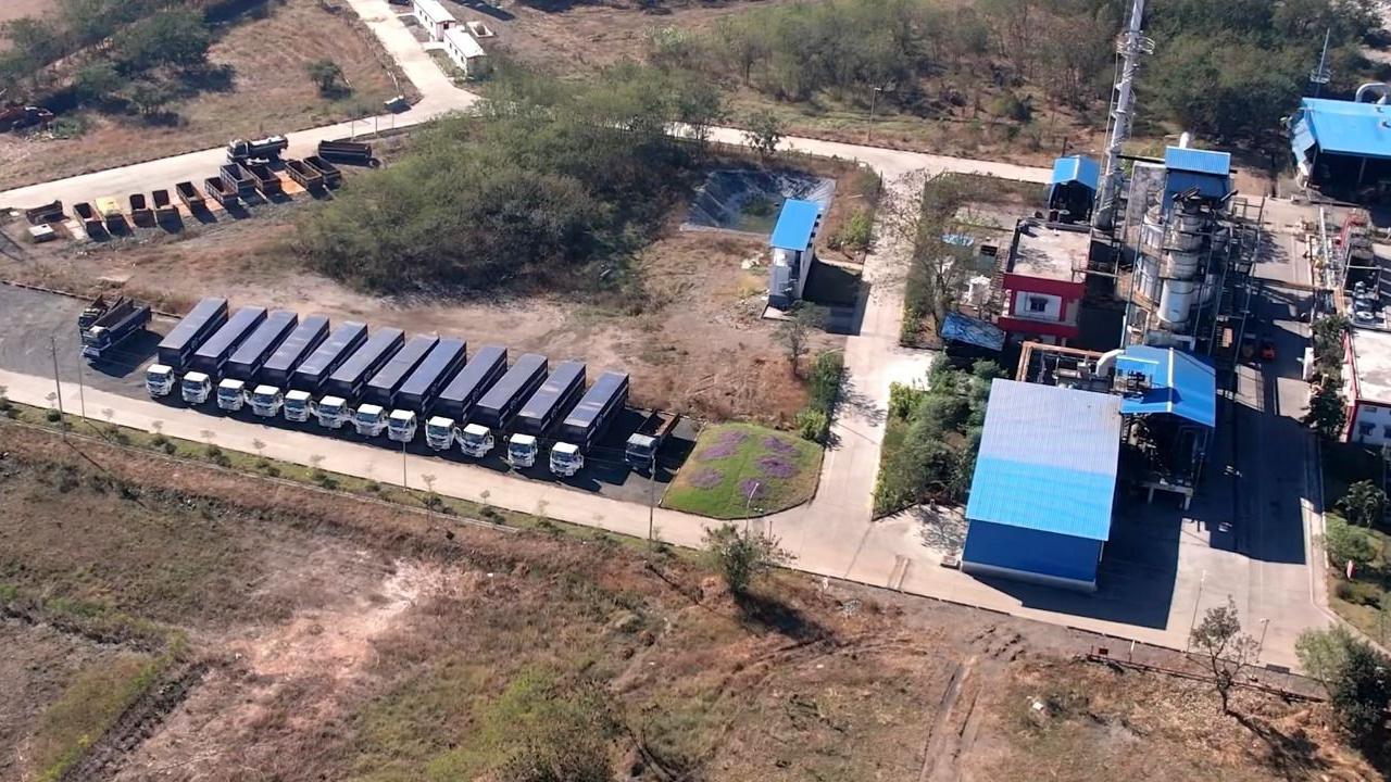 An aerial view of the treatment, storage and disposal plant in Pithamapur