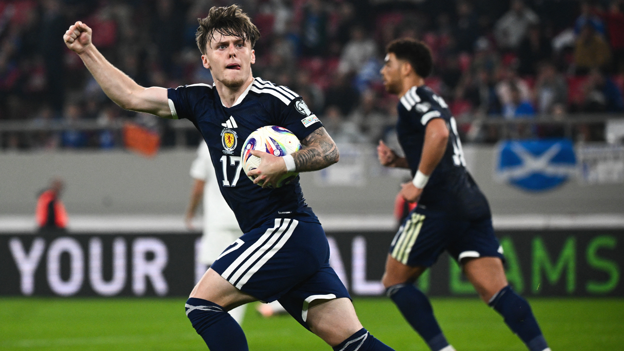 Ben Gannon-Doak punches the air while carrying the ball