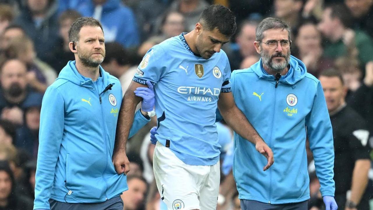 Manchester City midfielder Rodri after suffering an injury