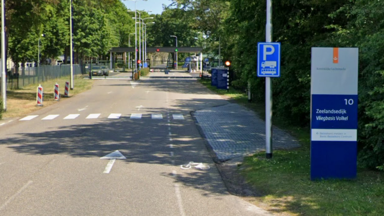 A view of the entrance to Volkel Air Base in the Netherlands