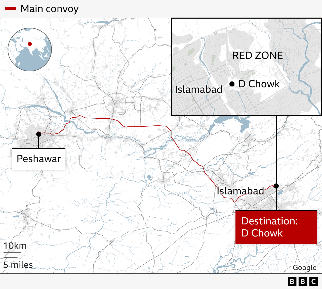 Route of the march